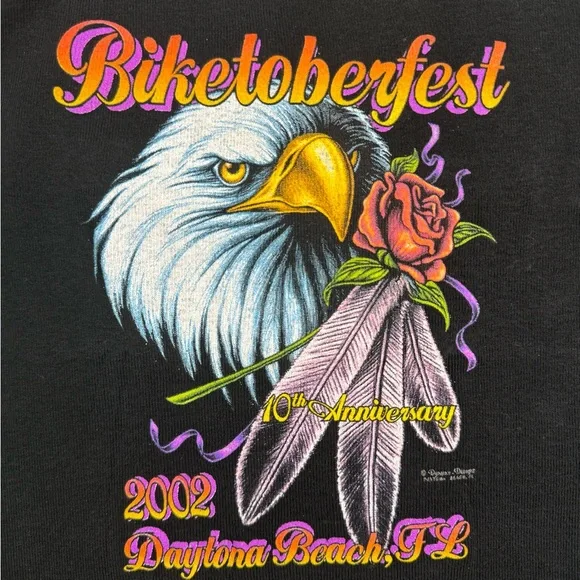 Vintage Biketoberfest 2002 Graphic Tank Top with built in bra US Women’s Medium - Picture 3 of 6